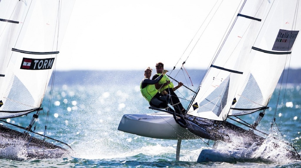 L'equipaggio Bressani Banti in Nacra17, una delle classi olimpiche