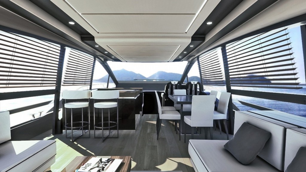 Interno del salone del Fly 21 Gullwing