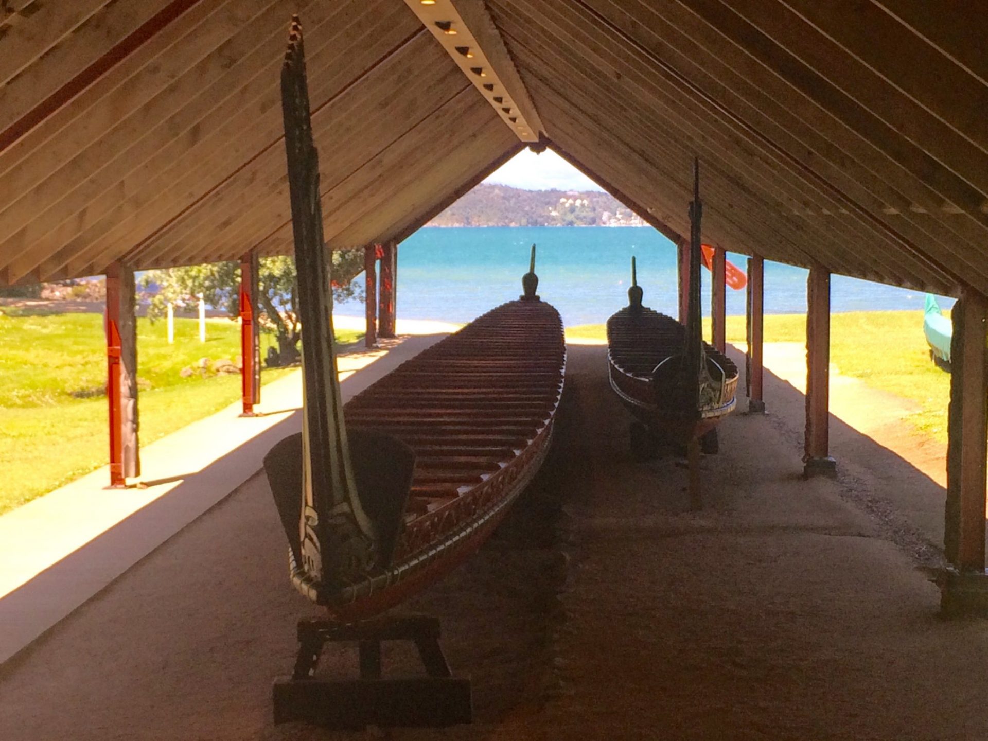 Canoa maori a Waitangi in Nuova Zelanda 