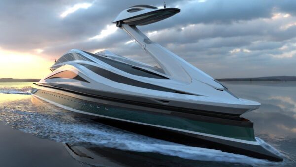 A swan inspired by Mazinga: presenting “Avanguardia”, the gigayacht of the future, designed by Pierpaolo Lazzarini