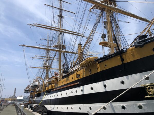 The Amerigo Vespucci in Genova for The Ocean Race Europe