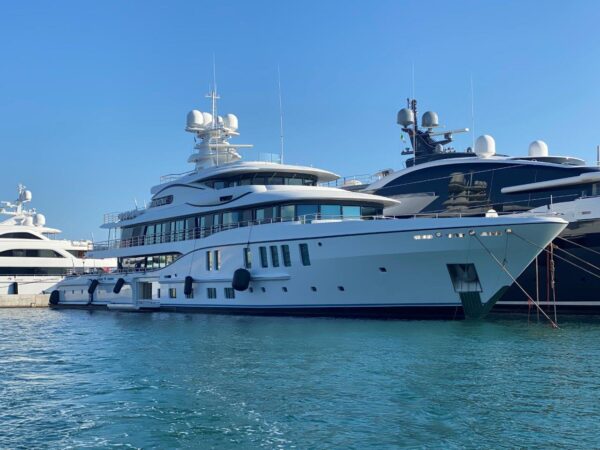 The mega yacht, Plvs Ultra, sighted in Genova: images by Liguria Nautica