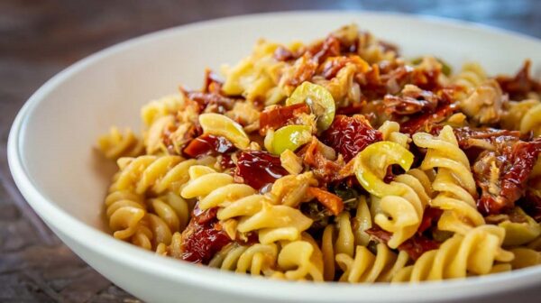 Pasta con pomodori secchi e filetti di tonno