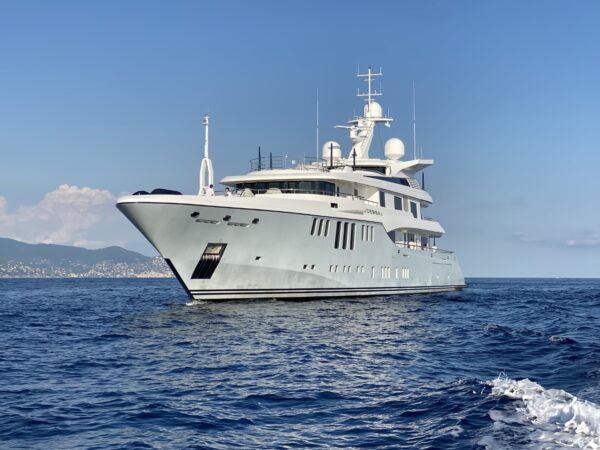 The megayacht Odessa II sighted in Genova: 73 metres of elegance for a luxury cruise