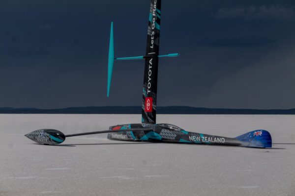 Team New Zealand and Glenn Ashby create a new world record for wind-powered speed on land