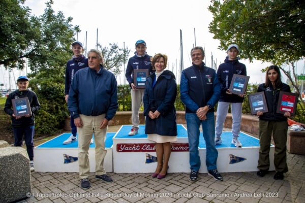 Prima tappa del Trofeo Optimist Italia Kinder Joy Of Moving 2023 a Marina degli Aregai: ecco i vincitori