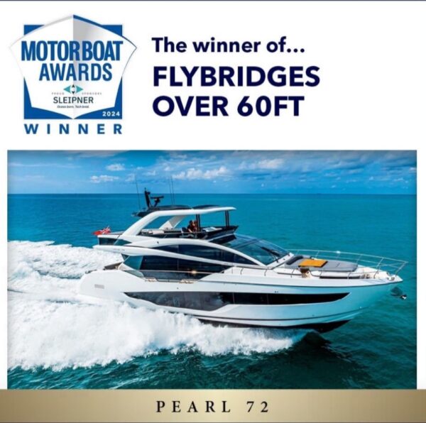 Pearl 72 primo nella categoria Flybridge over 60ft ai Motorboat Awards 2024