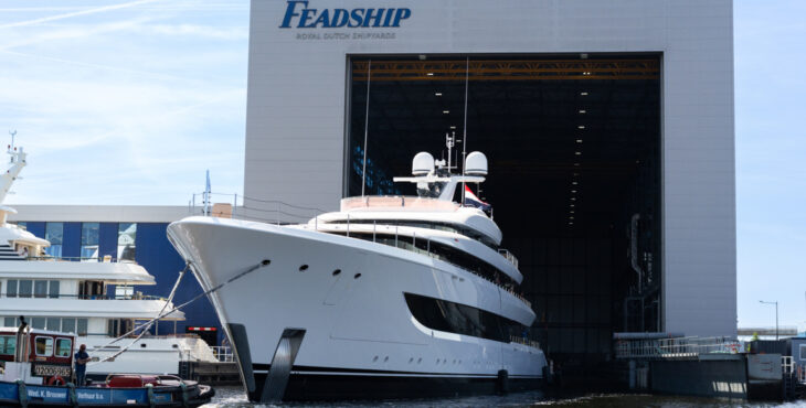 Project 827 by Feadship comes into the open: ready for final outfitting